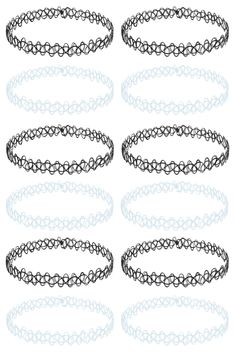 a set of black and white chains on a white background with reflection in the middle