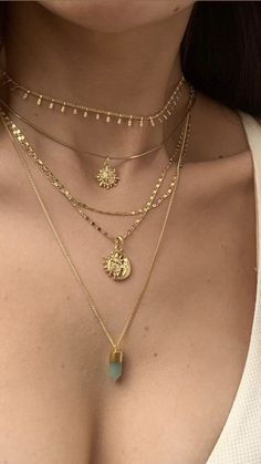 Layered Necklaces Gold, Stacked Necklaces, Gold Necklace Women