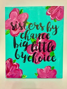 a painting that says sisters by chance, big little bicycle