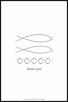 a black and white poster with the words trust him