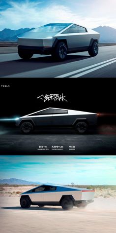 the concept car is shown in three different stages