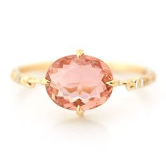 Pink Tourmaline Rings With Gemstone Accents, Elegant Pink Topaz Ring In 14k Gold, Pink Sapphire Ring With Gemstone Accents, Fine Jewelry Pink Topaz Ring With Gemstone Accents, Pink Morganite Ring With Gemstone Accents, Pink Topaz Ring With Gemstone Accents, Luxury Pink Topaz Round Ring, Circle Diamond Ring, Circle Diamond Rings