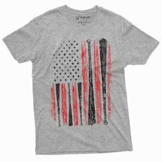 Men's Baseball USA Flag T-shirt Bat Flag Patriotic American Sports Shirt For Him (Small Grey) PREMIUM QUALITY SHIRTS: Browse our wide selection of trendy graphic tees made to keep you comfortable and fashionable. Our top-quality lightweight fabrics and inks deliver maximum lasting impact and effortless fit, so each shirt comes with that perfectly soft worn-in feel. Choose between loose or fitted styles to get the look you crave. Color: Gray. Baseball Flag, Sports Shirt, American Sports, Trendy Graphic Tees, Cool Graphic Tees, Couple T-shirt, Flag Tshirt, Men Fits, American Shirts