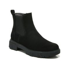 Manufacturer: Dr. Scholl's Shoes Size Origin: US Style Type: Chelsea Boots Collection: Dr. Scholl's Shoes Closure: Material: Fabric/Man Made Fabric Type: Faux Suede Sku: BH5180966 Size: 8 M.  Color: Black.  Gender: female.  Age Group: adult. Cold Weather Business Casual Boots, Black Flat Boots Ankle, Hush Puppies Amelia Chelsea Boot, Cold Weather Business Shoes, Womens Black Ankle Boots Flat, Black Ankle Boots Comfortable, Black Boots For Women No Heel, Walmart Chelsea Boots, H&m Boots Black