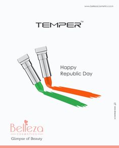 an advertisement with two brushes and the words happy republic day