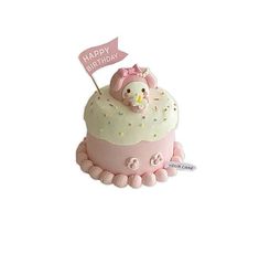 a birthday cake with a bird on top