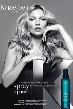 Kate Moss Gets Glam for New Kérastase Couture Styling Campaign | Fashion Gone Rogue: The Latest in Editorials and Campaigns Kerastase Hair, Moss Fashion, Estelle Lefébure, Stephanie Seymour, Perfume Ad, Paris Couture, Get Glam, Hair Care Brands