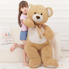 Stuffed Brown Bear for Kids,Baby Shower Decor,Life Size Giant Teddy for Birthday Gift Large Teddy Bear, Shower Decor, Brown Bear, Life Size, Shower Decorations