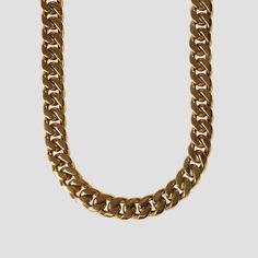 Thick Cuban 18k Gold Necklace - GRISÉ NYC 1 18k Gold Necklace, Gold Plated Necklace, Stainless Steel Jewelry, Steel Chain, Gold Plated Jewelry, Stainless Steel Chain, Shine Bright, Chain Length, Daily Wear