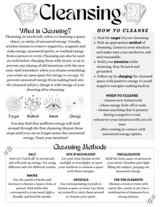 Wiccan Cleansing Ritual, Cleansing Items Witchcraft, Witches Powers List, Cleansing Rituals Witchcraft, Pagan Basics, Simple Spells For Beginner Witches, Grimoire Protection Spell, Witchcraft Research