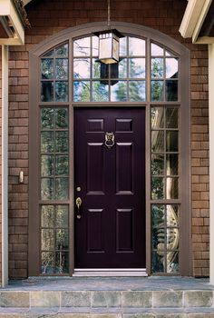 the front door to a house with different colors