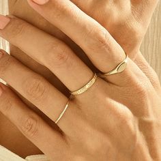 Minimalist Stackable Initial Ring For Wedding, Dainty Open Ring With Simple Design For Wedding, Simple Stackable Wedding Bands, Minimalist Stackable Midi Rings For Wedding, Stackable Minimalist Midi Rings For Wedding, Stackable Midi Rings For Weddings, Simple 14k Gold Signet Ring For Wedding, Dainty Signet Ring With Simple Design For Wedding, Stackable Signet Ring With Round Band For Wedding