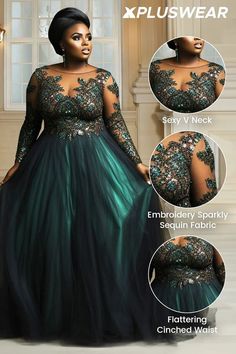 Prom Dress For Plus Size Women, Hunter Green Wedding Dress, Gala Dresses Plus Size, Dresses For Women Classy, Mog Dresses, Mother Of The Bride Plus Size, Plus Size Gowns Formal