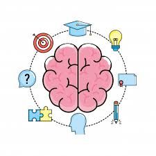 the brain is surrounded by icons such as graduation caps, books, and other items