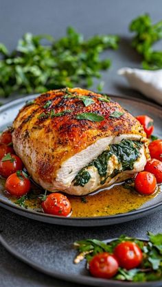 Savory Spinach Ricotta Stuffed Chicken: A Dinner Delight! Chicken Ricotta, Ricotta Stuffed Chicken, Chicken Delight, 5 Course Meal, Potato Varieties, Spinach Ricotta, Chicken Stuffed, Creamy Spinach