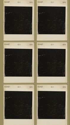 four black and white photos with numbers on them