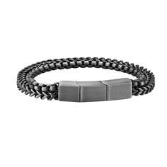 Look stylish every day when you wear this men's LYNX stainless steel double row bracelet. Click on this JEWELRY & WATCHES GUIDE to learn about fit, styles, materials and more! Look stylish every day when you wear this men's LYNX stainless steel double row bracelet. Click on this JEWELRY & WATCHES GUIDE to learn about fit, styles, materials and more! FEATURES Length: 8.5 in. Closure: magnetic Metal: stainless steel Finish: matte Packaging: boxed Size: 8.5". Gender: male. Age Group: adult. Modern Adjustable Gunmetal Chain Bracelet, Everyday Gunmetal Stainless Steel Bracelets, Adjustable Gunmetal Bracelets With Stainless Steel Clasp, Classic Adjustable Cuban Link Bracelet In Stainless Steel, Classic Adjustable Stainless Steel Cuban Link Bracelet, Classic Gunmetal Stainless Steel Bracelets, Classic Stainless Steel Bracelets In Gunmetal, Adjustable Gunmetal Bracelet For Formal Occasions, Modern Stainless Steel Double Band Bracelets