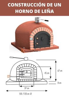 an image of a brick oven with measurements