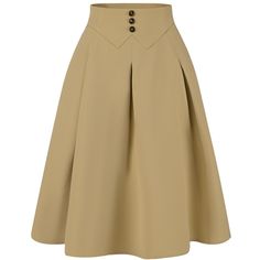 In the classic and basic design, a solid casual work skirt is versatile with any top and shoes. Flowy and breathable material, easily shows your body curve and elongates your legs. The pleated design and midi length give you a lovely and playful look. Suit for summer/autumn/spring and many occasions, such as Work, Office, Casual, Coffee Shop, Daily, Date, Business, Formal, Weekend, etc. Pencil Skirt Outfits Classy, Suit For Summer, Classy Skirts, Work Skirt, Midi Skirt With Pockets, Long Skirt Fashion, Business Skirt, Button Decor, Ankara Gown Styles