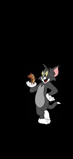 an image of a cartoon cat holding a mouse