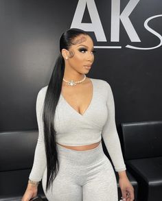 Extended Frontal Ponytail, Sleek Frontal Ponytail Black Women, Black Middle Part Wig Straight, Straight Ponytail Hairstyles For Black Women, Middle Part Jet Black Wig, Sew In Weave Straight, Long Slick Back Ponytail, Lace Front Black Women, Middle Part Wig Straight