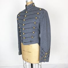 Fitted Military Outerwear With Buttons, Fitted Outerwear With Epaulettes For Costume, Fitted Fall Blazer With Epaulettes, Military Outerwear With Epaulettes For Costume, Fitted Winter Blazer With Gold Buttons, Vintage Outerwear With Epaulettes For Costume, Fitted Wool Outerwear For Costumes, Vintage Costume Outerwear With Epaulettes, Winter Formal Blazer With Epaulettes