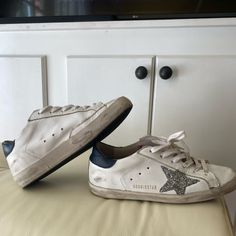 Size 36. Pink Navy And Glitter Star. Lightly Worn Price Negotiable Send Offers! Navy Blue Golden Goose, Golden Goose Pink Sweatshirt, Golden Goose Glitter, Golden Goose Pink Star, Golden Goose Sky Star, Shoes Golden Goose, Goose Shoes, Goose Sneakers, Golden Goose Sneakers