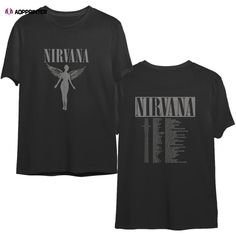 Nirvana Unisex T-Shirt: In Utero Tour (Back Print) Grunge Crew Neck T-shirt For Festivals, Band Merch T-shirt With Logo For Concert, Festival Band Merch T-shirt With Crew Neck, Grunge Fan Merchandise T-shirt For Festivals, Band Merch Crew Neck T-shirt For Festival, Alternative Style T-shirt For Music Festivals With Screen Print, Band Merch Festival T-shirt With Screen Print, Punk Style Festival T-shirt With Graphic Print, Grunge Graphic T-shirt For Music Festivals