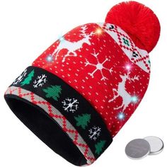 Product Details Fabric Type Knit Fabric Care Instructions Hand Wash Only About This Item Material:Soft And Comfortable Knit Fabric,Cute Unisex Xmas Hat Great For Outdoor And Indoor Party In Winter. About The Chritsmas Beanie Cap: 6 Colorful Led Flashing Lights Powered By 2 * Lithium Batteries (Included); The Switch Hidden On The Hat Edge; Additional Gift 2pcs Replaceable Battery For Long Enjoy Time. Christmas Cap, Indoor Party, Light Feature, Novelty Hats, Party Bar, Party Music, Sweater Hat, Flashing Lights, Led Christmas Lights