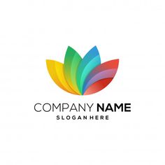 colorful logo design with leaves on white background