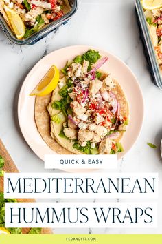 A Mediterranean hummus wrap sits on a pink plate. Mediterranean Wraps, Mediterranean Wrap, Hummus Wraps, Mediterranean Hummus, Lush Desserts, Creamy Hummus, Hummus Wrap, Gluten Free Wraps