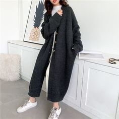 Brand Name: EAMStyle: CasualMaterial Composition: AcrylicDecoration: NONEPattern Type: SolidClothing Length: RegularCollar: V-NeckOrigin: CN(Origin)Season: WinterSleeve Length(cm): FullSleeve Style: RegularMaterial: COTTONThickness: STANDARDClosure Type: Open Stitchitem number: Y20413color: 3 colorsSeason: Autumn Winter Gray Knitted V-neck Outerwear, Gray V-neck Knitted Outerwear, Gray V-neck Knit Outerwear, Gray Knit V-neck Outerwear, Trendy Gray V-neck Outerwear, Gray Cardigan For Fall, Gray Solid Color Cardigan For Fall, Long Gray Sweater For Fall, Gray Long Sweater For Fall