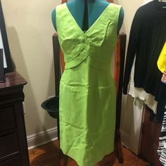 Incredibly Flattering, This Dress Makes Anybody Look Very Hourglass. Hits Right At The Knee In An A-Line Style, The Neckline Makes The Best Of Your Cleavage And The Pleats At The Waist Visually Nip You In. This Tag Says Size 2, But It More Realistically Fit Me When I Was A Size 4, And Even 6 Might Be Able To Squeeze In. Measurements Are In Pictures. The Fabric Is Not Stretchy, So Go By Your Waist Measurement More So Than Anything. Brand New With Tags, Never Worn Except To Try On. This Can Be Mad Brunch Cocktails, Waist Measurement, Calvin Klein Dresses, Me When, Linen Dress, Womens Calvin Klein, Try On, Dress Making, The Knee