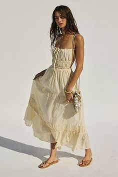 Taking Sides Maxi | Free People Summer Work Dresses, Honeymoon Outfits, People Dress, Midi Maxi Dress, Style Maxi Dress, Back Design, Embroidered Dress, Boho Outfits, Pretty Dresses