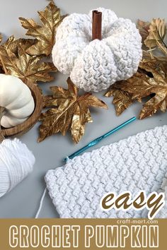 easy crochet pumpkin Easy Crochet Pumpkin, Pumpkin Patterns Free, Crochet Pumpkins, Fall Crochet Patterns, Crafts Crochet, Fall Crafts Diy