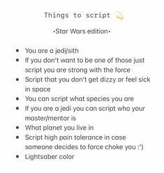 the star wars script is written in black and white