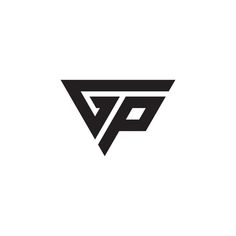 a black and white logo with the letter p