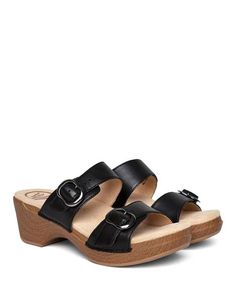 Sophie Black Full Grain | Dansko® Official Site High Heel Sandals Outfit, Women Dress Collection, Unisex Shoes, Comfortable Sandals, Perfect Shoes, High Heel Sandals, Black Sandals, Shoe Collection, Rocker