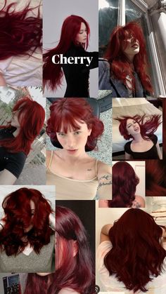 Red Block Coloring Hair, Faded Red Hair Color Before And After, Red Hair Swatches, Wavy Red Hair Dyed, Different Types Of Red Hair, Red And Purple Hair Color Ideas, Fun Red Hair Color Ideas, Intense Red Hair Color, Blonde And Burgundy Hair