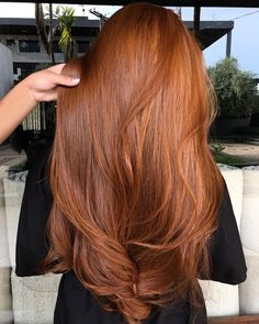 Spiced Amber Hair Color, Copper Straight Hair, Ginger Straight Hair, Ginger Hair With Dark Roots, Honey Red Hair, Golden Copper Hair Color, Amber Hair Colors, Dark Orange Hair, Dark Ginger Hair