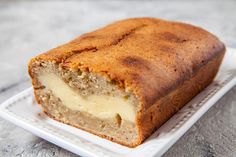 a piece of cake sitting on top of a white plate