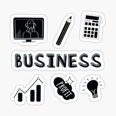 business sticker set with various icons