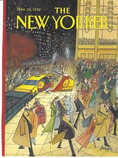 the new yorker magazine cover with people walking around