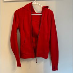 Lululemon Dark Red Scuba Full Zip Jacket Size 2 Unworn And Unwashed No Tag Red Fitted Sports Outerwear, Fitted Red Sports Outerwear, Red Athleisure Outerwear For Workout, Red Activewear For Winter Gym, Red Fitted Athleisure Outerwear, Red Stretch Sporty Outerwear, Sporty Stretch Red Outerwear, Sporty Red Stretch Outerwear, Red Functional Winter Activewear