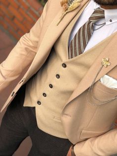 Multi Slim-Fit Suit Vest Beige-baagr.myshopify.com-suit-BOJONI Beige Color Code, Pants Gift, Suit Material, Wise Man, Elegant Man, Slim Fit Suit, Men’s Suits, Man Up, Suit Vest