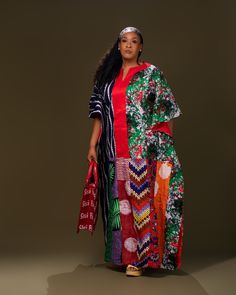 Multi-patched Ankara/Adire butterfly sleeves Kaftan Ps. Bag Sold separately Ankara Patches Styles, Multicolor Patchwork Kaftan With Kimono Sleeves, Butterfly Gown Styles Ankara, Butterfly Gown Styles, Butterfly Gown, Styles Ankara, Ankara Gown, Church Outfit, Ankara Gown Styles