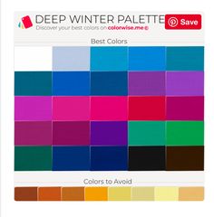 the color guide for deep winter palettes