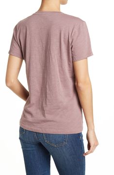 Pair this classic short sleeve V-neck t-shirt with your favorite shorts or jeans for everyday style. 24" length (size M) V-neck Short sleeves Solid Slub knit construction 100% cotton Machine wash Imported Relaxed Fit V-neck T-shirt For Casual Gatherings, Casual V-neck T-shirt For Gatherings, Casual Cotton V-neck T-shirt, Washed Short Sleeve T-shirt For Everyday, Everyday Cotton V-neck Short Sleeve Top, Summer V-neck Washed Tops, Cotton V-neck Short Sleeve Top For Everyday, Soft-washed V-neck T-shirt Relaxed Fit, Everyday Cotton V-neck T-shirt