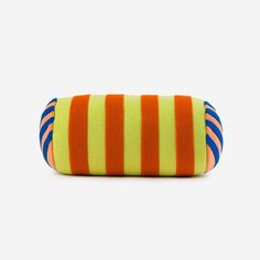 Plush bolster pillow with dimensional stripes and contrast colorblock ends. Mix and match with contrasting patterns or layer with a coordinating pillow and throw for a high-impact look. Pillow insert included. Hidden zip. Details Body: 100% Acrylic Insert: 100% PolyesterMachine gentle wash cold, dry flat12" L x 6" diaHidden zip Striped Pillow, Bolster Pillow, Pillows And Throws, Dog Sweaters, Stripe Pillow, House Inspo, Textile Fabrics, Mix And Match, Lumbar Pillow