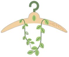 an illustration of a hanger with leaves on it